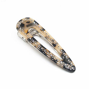 Luxus-Glitzer-Strass-Haarclips für Damen Acetat-Schildkröten-Schale Wassertropfen-Haarspitzen mit metallischen Punkten - Product Image 2