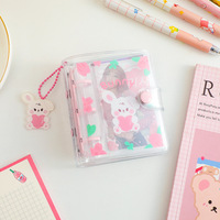 Dessin animé mignon transparent trois trous mini album photo bricolage main grand livre petite carte livre de collection