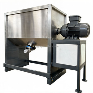 Mélangeur horizontal pour poudres sèches alimentaires et chimiques, en acier inoxydable, surface de <span class=keywords><strong>contact</strong></span> avec les matériaux, capacité 300 kg - Product Image 1