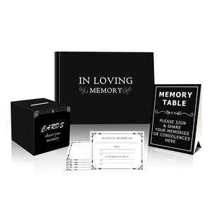 Ensemble de livre d'or pour funérailles, cadre pour livre de souvenirs, <span class=keywords><strong>alternative</strong></span> à la célébration de la vie, carnet de visiteurs pour service commémoratif funéraire - Product Image 1