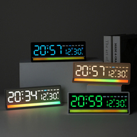 Temporizador de Cuenta Regresiva Colorido para Decoración del Hogar, Reloj Despertador de Escritorio con Pantalla LED Grande, Fecha y Día Digitales con Luz Degradada