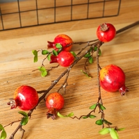 Mw10885 Kunstmatige Granaatappel Fruittakken Schuim Real Touch 6 Hoofden Voor Kerstversiering