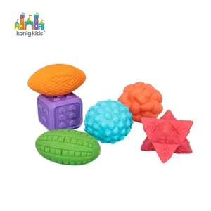 Konig Kids Vinyl Soft Rubber Ball Textured Touch Ball Sensory Baby Toys Wholesale New Born Gift Set