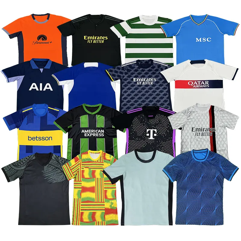 Tracksuit Design 2023 Football T-Shirt High Quality Soccer Jersey Blue Yellow Football Jersey
