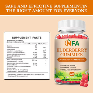 Custom Vitamin C Extract Supplement Support Immune System Improve Energy Natural Elderberry Gummies for Adults - Product Image 2