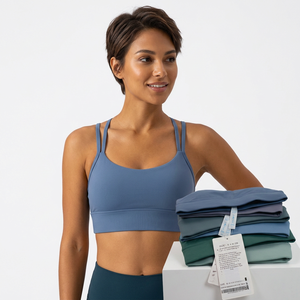 New Design Lightweight Sports <b>Bra</b> Y-line Straps OEM Women's Yoga Fitness <b>Bra</b> Front Logo High Quality Push-Up Soft Beautiful Back - Product Image 2