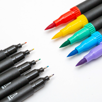 Marqueur d'art à double pointe aux couleurs vives stylo aquarelle pinceau fineliner stylos marqueurs permanents noirs à double pointe