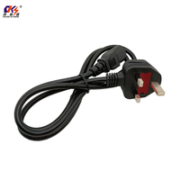 Cable de Alimentación CA de 3 Pines Estándar del Reino Unido, Fabricado en China, con Conector C13 para PC, Enchufe Eléctrico con Clavija del Reino Unido