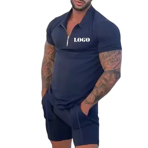 Tute Casual Slim Fit cerniera risvolto <span class=keywords><strong>Polo</strong></span> t-shirt e pantaloni sportivi 2 pezzi <span class=keywords><strong>Polo</strong></span> set per uomo manica corta tasca estate <span class=keywords><strong>S</strong></span>-3XL - Product Image 1