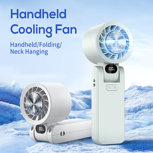 Foldable Portable High Speed <b>Ice</b> Cooling Handheld Fan Three-Speed Rechargeable 4000mAh Battery Hands-Free Plastic Outdoor <b>Cooler</b> - Product Image 1