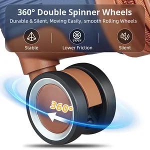 Sınır ötesi öğrenci moda düz renk büyük kapasiteli su geçirmez 4-Wheel TSA kilit taşıma ile 360 Spinner bagaj seti-On - Product Image 5