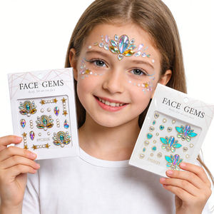 Lindas pegatinas decorativas DIY para pintar tatuajes <span class=keywords><strong>en</strong></span> cejas, cara y <span class=keywords><strong>frente</strong></span> para niñas, adolescentes y niños. - Product Image 2