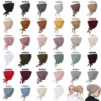 Turban en modal personnalisé en gros, bonnet pour femmes, turban en soie de lait, bonnet musulman sous le hijab, chapeaux avec cordon de serrage réglable pour femme