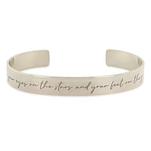 Personnalisé Graver <span class=keywords><strong>Citation</strong></span> Mantra 8mm Large Manchette Bracelet Manuscrite Affirmation Bijoux En Gros En Acier Inoxydable Bracelet Femmes Hommes - Product Image 2