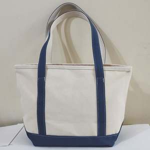 Sac fourre-tout en toile de coton biologique épaisse de 16 oz avec poignée en corde et fermeture à glissière - Product Image 6