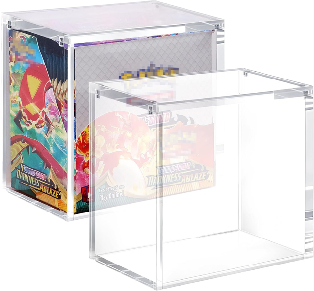 Personalized UV Protective Pokemom Booster Acrylic Case Display Magnetic Booster Acrylic Box with Lid