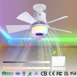 Hiện đại <span class=keywords><strong>RGB</strong></span> cho BT âm thanh <span class=keywords><strong>LED</strong></span> quạt trần ánh sáng với E27 vít có thể tháo rời cánh quạt cho phòng ngủ & phòng khách - Product Image 3