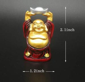 Statuette <span class=keywords><strong>di</strong></span> <span class=keywords><strong>Buddha</strong></span> Ridenti Piccole da 2 Pollici, Set <span class=keywords><strong>di</strong></span> 6 in Resina con Lingotti Rossi, Dorati e Argentati, Decorazioni Cinesi Portafortuna per Regali <span class=keywords><strong>di</strong></span> Compleanno - Product Image 2