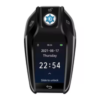 Clé de voiture universelle Rocco avec écran tactile LCD, télécommande pliable, coque de clé à distance, entrée sans clé, clés de véhicule CF618 en aluminium
