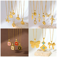 Nouveauté 2026 : Collier pendentif minimaliste en acier inoxydable plaqué or, 500 designs aléatoires, qualité garantie, vente en gros