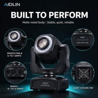 Projecteur LED mobile 60W avec triple prisme et anneau lumineux RGB, DMX512, activé par le son, Gobo, pour DJ, discothèque, karaoké, fête