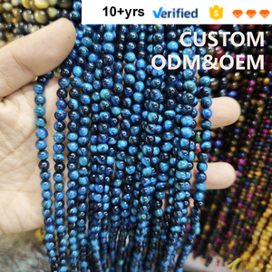 Perline Rotonde in Occhio di Tigre Blu <span class=keywords><strong>Lago</strong></span> 6-12mm, Pietra <span class=keywords><strong>Naturale</strong></span> per Accessori Fai-da-Te, Bracciali e Collane - Product Image 1