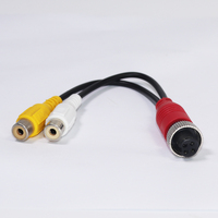 Adaptateur Convertisseur Multiprise 4 Broches Aviation Mâle/Femelle vers RCA AV Femelle DC pour Moniteur de Caméra de Recul de Voiture