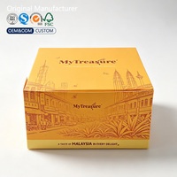 Caja de Cartón Blanca Plegable con Tapa Abatible para Chocolate, Macaron y Dulces, Caja de Embalaje Biodegradable para Llevar de Panadería con Logotipo Personalizado