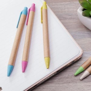 Stylo bille publicitaire personnalisé avec logo, écologique, biodégradable, en papier recyclé, haute qualité, largeur d'écriture 1,0 mm - Product Image 3