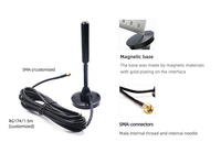 Antenne magnétique omnidirectionnelle 4G LTE avec radiateur en cuivre massif, câble coaxial RG174 et connecteur SMA mâle