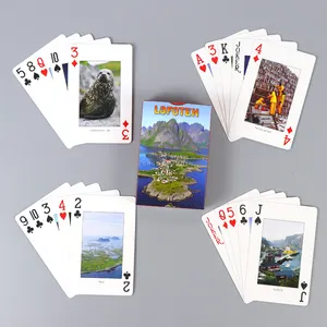 Cartes à jouer personnalisées avec logo de marque Cartes à jouer en papier d'impression Cartes de poker pour jeux publicitaires