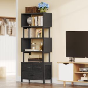 Étagère de <span class=keywords><strong>rangement</strong></span> pour <span class=keywords><strong>CD</strong></span> avec tiroir, organiseur de <span class=keywords><strong>DVD</strong></span> à 7 niveaux avec butées réglables pour livres, support de <span class=keywords><strong>rangement</strong></span> multimédia - Product Image 1