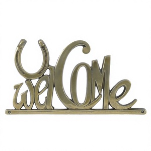 Pièce maîtresse de bienvenue Article décoratif Finition dorée Accent de bienvenue Meilleure vente Objet en fonte d'aluminium Article cadeau à collectionner - Product Image 1