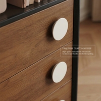 Meuble de rangement multifonctionnel moderne de luxe en bois massif pour salon avec étagère vitrée et 3 tiroirs pour l'ameublement de la maison