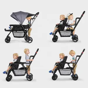 Poussette jumelle pliable légère voyage bébé chariot pour un deuxième enfant famille Purorigin 2024 meilleure vente populaire pas cher prix