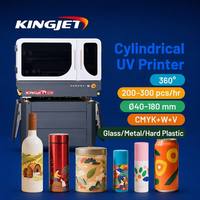 Imprimante UV cylindrique professionnelle I3200 haute résolution, équipement d'impression rotative à 360° pour les pots en métal, les bouteilles en plastique et les bouteilles en céramique