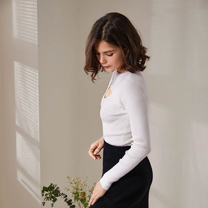 Primavera 2025 ropa de mujer suéter de lana merino mujer suéter de punto de manga larga señoras - Product Image 4