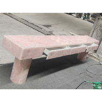 Table en dalle de marbre naturel poli YDSTONE, design moderne de luxe, onyx rose, pour intérieur