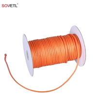 Cordon UHMWPE 3 mm 3,5 mm 4 mm, Corde PE 12 Brins Tressée Creuse, Corde UHMWPE Enduite Amsteel Dyneema Anti-UV pour Cerf-volant et Hamac