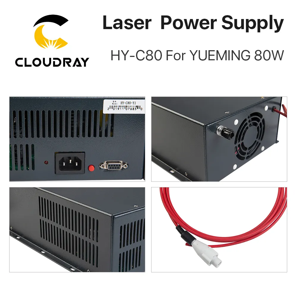 Cloudray HY-C YueMing Series alimentation 80W C80 110V/220V pour Machine Laser CO2