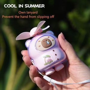 Mini ventilateur portable de dessin animé, rechargeable par USB, à brancher et à utiliser sur le bureau, peut être utilisé à la main - Product Image 4