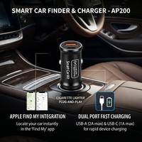 Traceur GPS de Voiture Anti-Perte Compatible Apple Find My Sans Abonnement, Chargeur Allume-Cigare Double Port USB-C et USB-A à Charge Rapide 25W