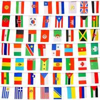 Huiy promotionnel usine drapeau à cordes personnalisé prix bas de tout nouveau 100% Polyester code décoration pays drapeau bruant