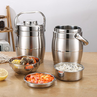 Bocal alimentaire isotherme à double paroi en acier inoxydable, boîte à lunch, boîte bento, thermos à soupe, ouverture large