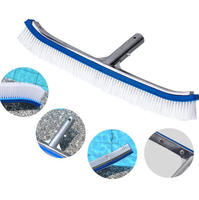 Brosse murale de luxe de 18 pouces avec dos en aluminium poli et poignée EZ Clip en forme de queue de poisson