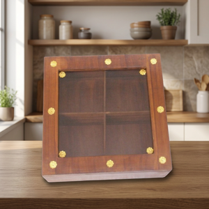 Boîte cadeau en bois écologique poli avec couvercle et 4 compartiments, logo personnalisé pour Noël, mariage, Diwali, vente en gros - Product Image 3