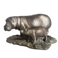 Patung Rhino Perunggu Ukuran Hidup Dekorasi Luar Ruangan