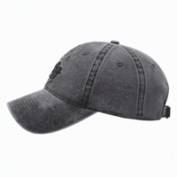 Casquette de baseball personnalisée en sergé 100 % coton, effet vieilli, non structurée, profil bas, 6 panneaux, visière incurvée, style sportif