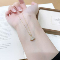 18K Gelbgold Labor-Gezüchteter Diamant-Anhänger Halskette Göttin Elegant Anmutig Fee Voll Besetzt mit Diamanten Verstellbares Damen-Zierstück