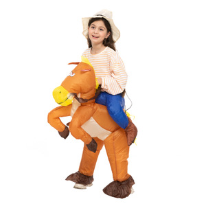 Costume d'animal gonflable amusant pour fête d'Halloween et de Noël <span class=keywords><strong>2023</strong></span>, déguisement fantaisie pour enfants, costume de cheval gonflable pour Halloween - Product Image 2